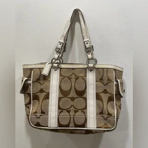 Coach Signature Gallery Jacquard Satchel Tote Handbag